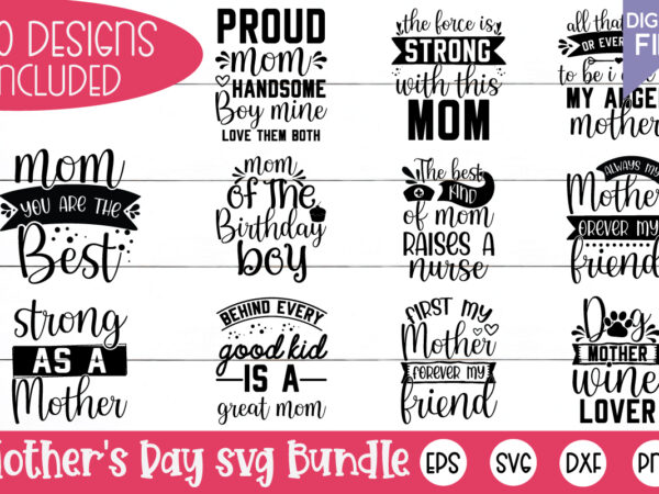 Mother’s day svg bundle t shirt designs for sale