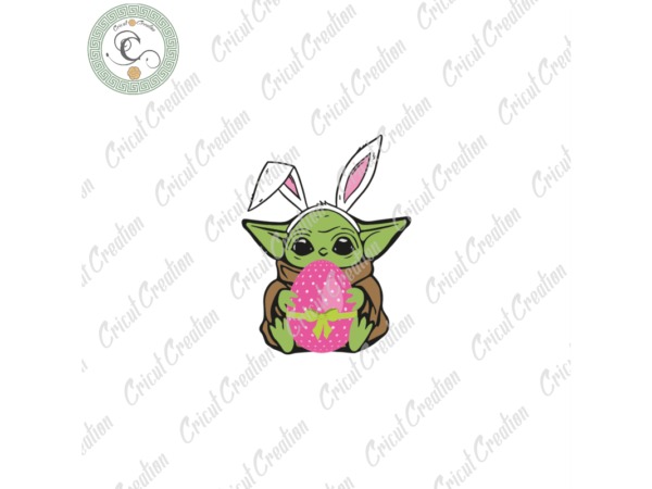 Trending gifts, baby yoda hold easter egg svg diy crafts, easter day svg files for cricut, easter bunny silhouette files, trending cameo htv prints t shirt designs for sale