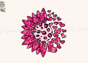 Pink Leopard Heart t-shirt design