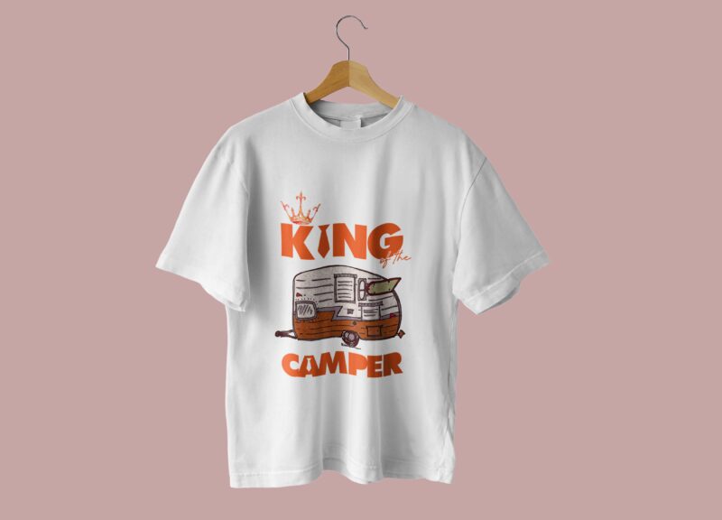 Vintage King Camper Quotes Tshirt Design