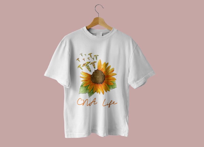 CNA Life Sunflower Tshirt Design