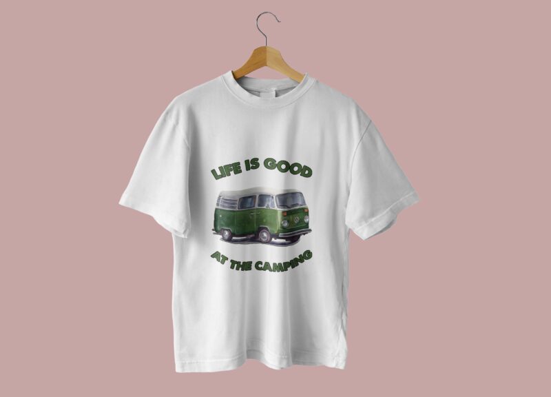 VW Bus Camper Quotes Tshirt Design