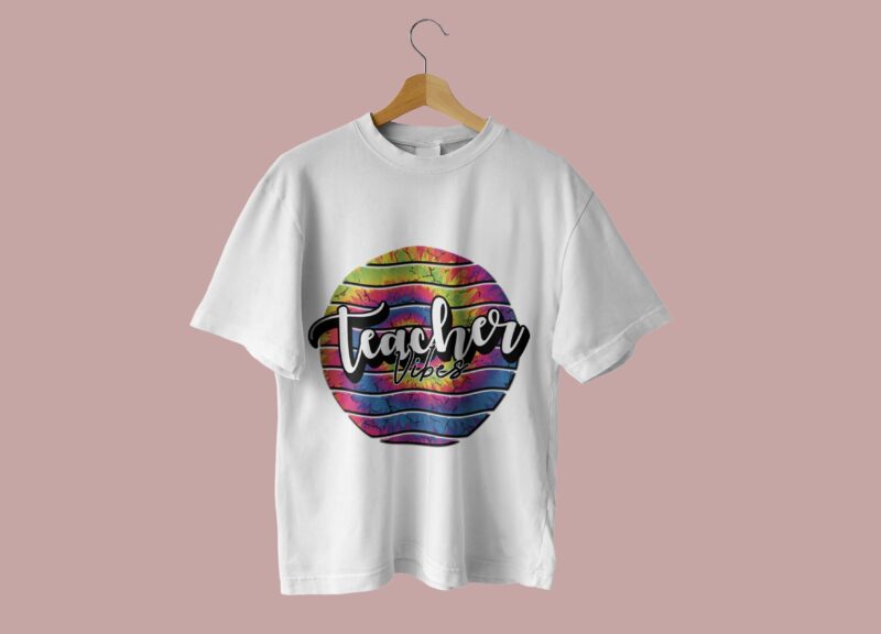 Retro Tie Dye Teacher Vibes Tshirt Design