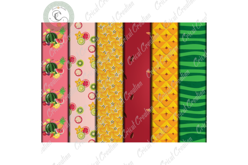 Summer Fruits Patterns, 12 Digital Papers JPG – PNG Diy Crafts, Tropical Fruits PNG Files For Cricut, Fruits For Summer Pattern Silhouette Files, Trending Cameo Htv Prints