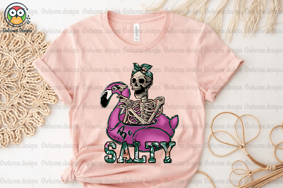 Be Salty Funny Skeleton t-shirt design