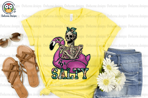 Be Salty Funny Skeleton t-shirt design