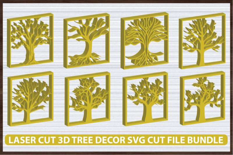 Laser Cut 3d Tree Decor Svg Cut File Bundle