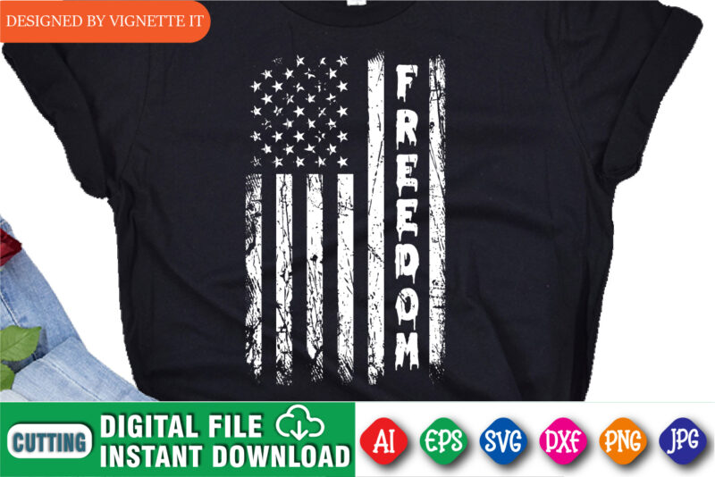 Freedom, us flag illustration, 4th of July vector, USA flag vector, American flag distressed t shirt design, 4th of July t shirt design, veteran shirt