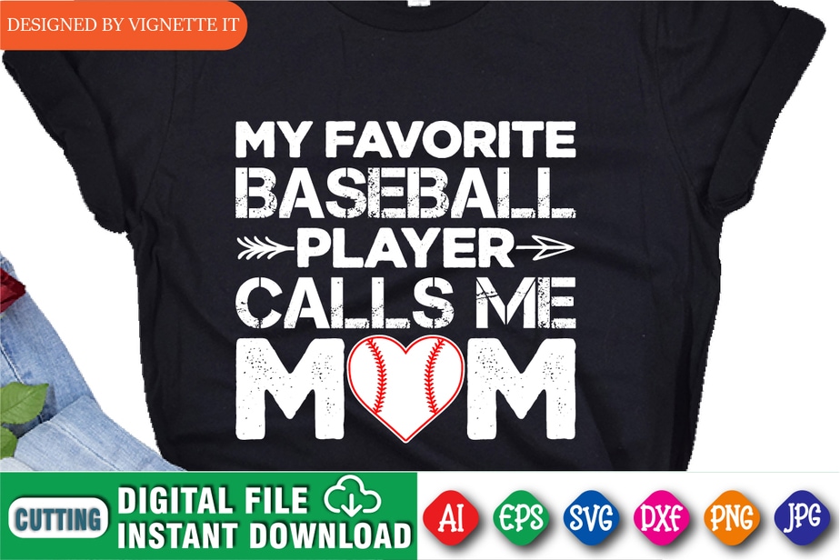 My Favorite Pitcher Calls Me Mom Baseball Cute Funny T-Shirt