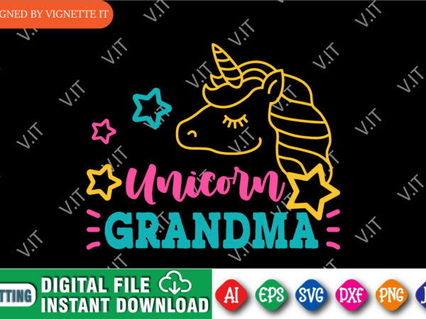 Unicorn grandma shirt, mother’s day shirt, grandma shirt, kids shirt, mom unicorn, grandma unicorn, unicorn grandma, magical mom, magical grandma, mother day shirt template t shirt vector graphic