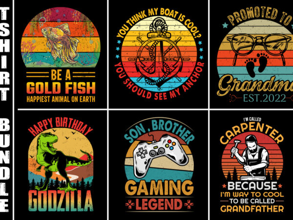 Vintage retro sunset t-shirt design bundle