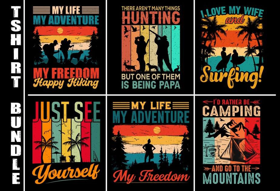 Vintage Retro Sunset for T-Shirt Design Graphic by T-Shirt Design Bundle ·  Creative Fabrica in 2023