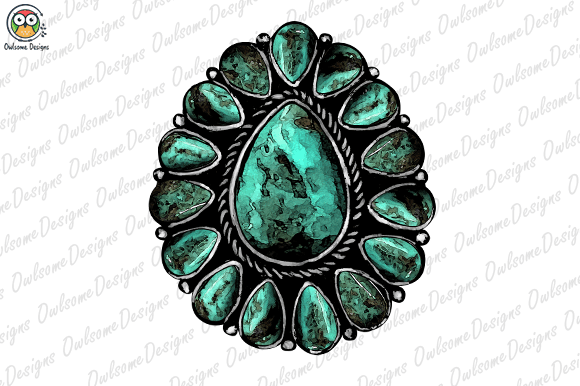 Turquoise gemstone jewelry t-shirt design