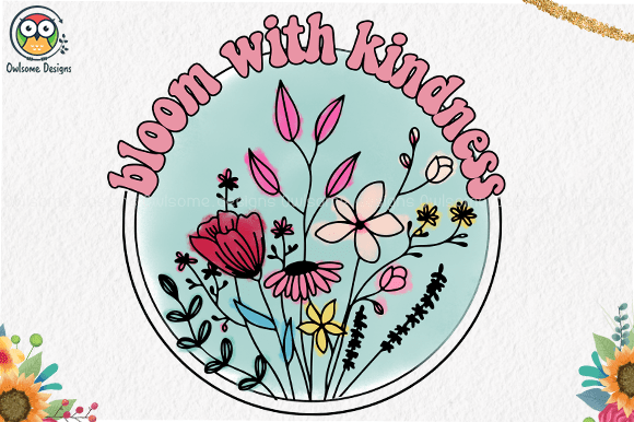 Bloom with kindness t-shirt design