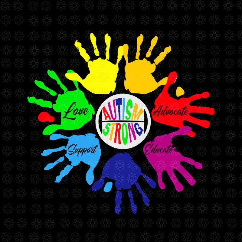 Autism Awareness Sign Language Hand Puzzle Support Svg, Autism Awareness Hand Svg, Autism Strong Svg