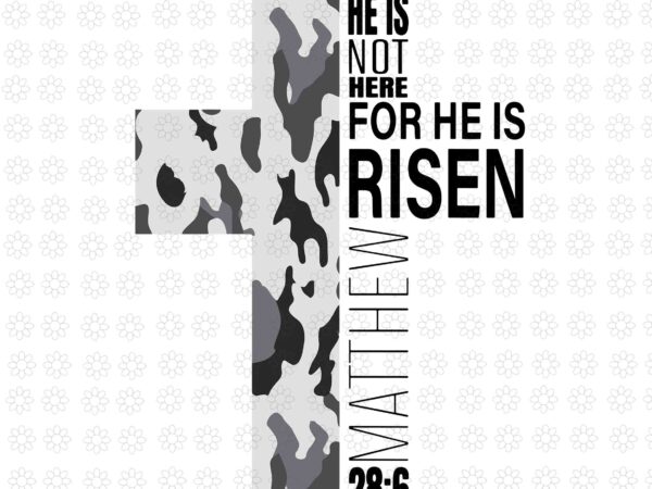 Cool religious he is risen christian svg, he is not here for he is risen matthew 28:6 svg, risen christian svg, christian svg t shirt vector file