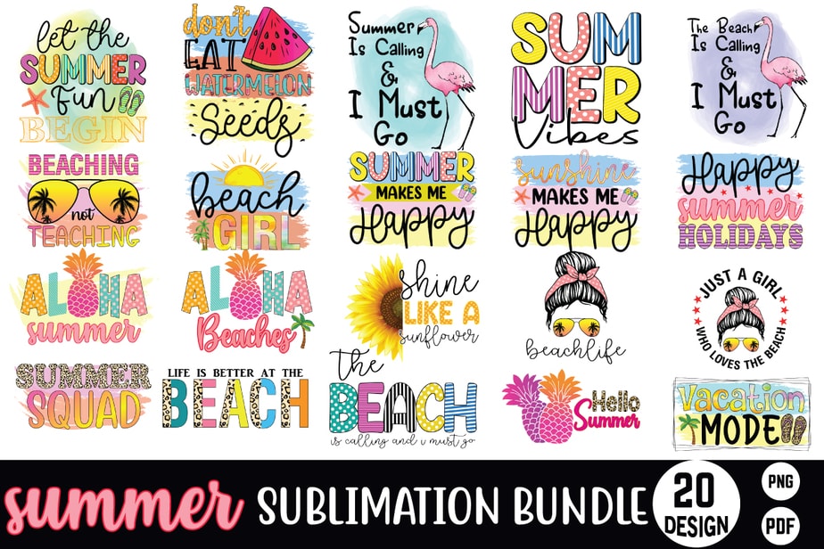 20 summer sublimation bundle png - Buy t-shirt designs