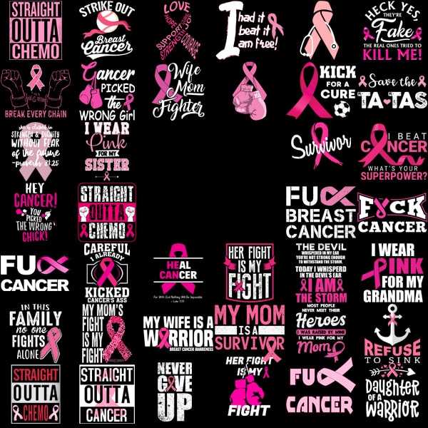 38 Breast Cancer Png, 38 Breast Cancer Png Bundle Download, Cancer Awareness Png, Her Fight Is My Fight Png, Fuck Cancer, Straight Outta Chemo