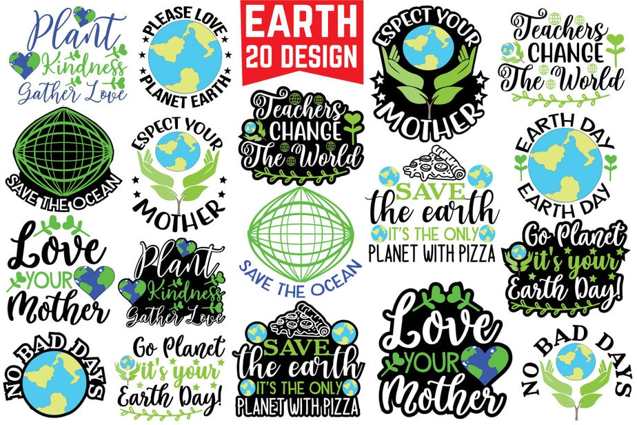 Earth SVG Bundle - Buy t-shirt designs