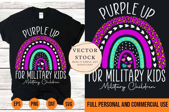 Purple up for military kids shirt design svg png best new 2022