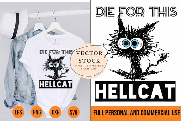 Die for this hellcat shirt design black cat t-shirt svg png best new 2022