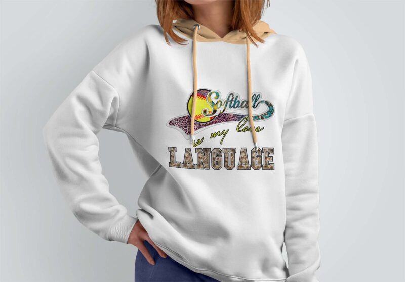 Softball Is My Love Language Tshirt Design