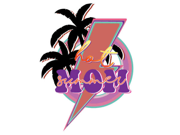 Hot mom summer lightning tshirt design