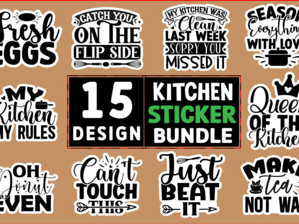 Kitchen stickers design bundle