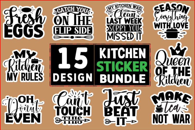 Kitchen Stickers Design Bundle