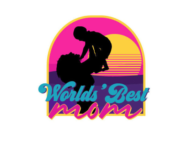 Retro sunset world’s best mom tshirt design