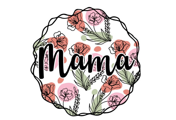 Mama Floral Monogram Tshirt Design - Buy t-shirt designs