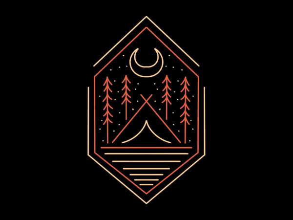 Night camp T shirt vector artwork