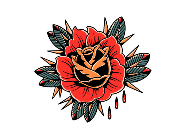 Red rose t shirt design online