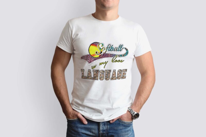 Softball Is My Love Language Tshirt Design