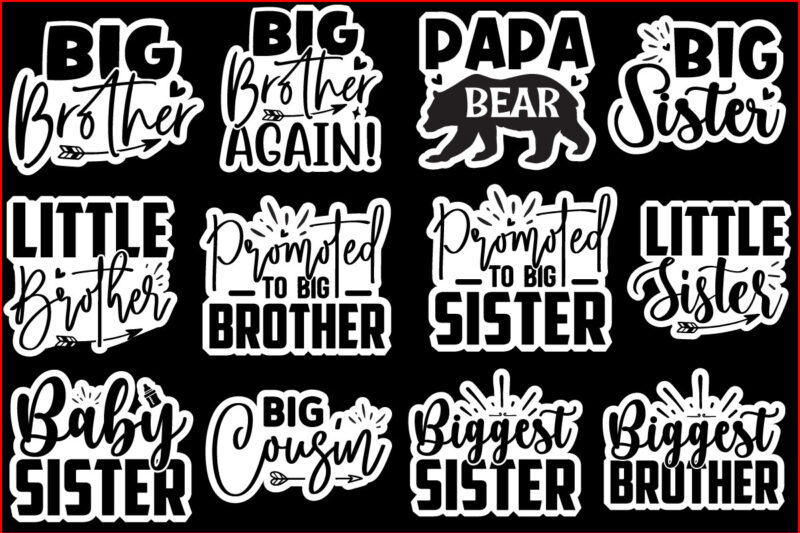 Brother AND Sister stickers SVG Design Bundle