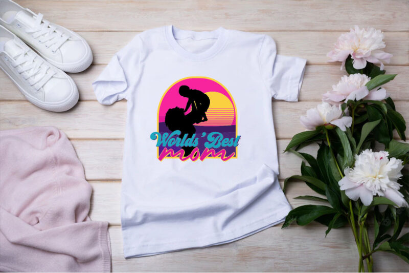 Retro Sunset World’s Best Mom Tshirt Design