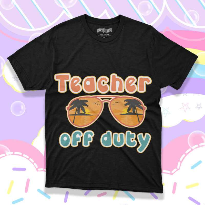 Teacher Off Duty Summer Coming SVG, Teachers Day Svg, Summer travel shirt cutting files