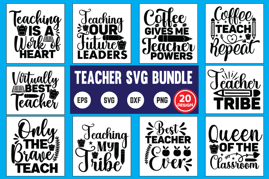 Teacher Svg Bundle, Svg Bundle, Eps, Png, Dxf, Cricut Design, Die Cut ...