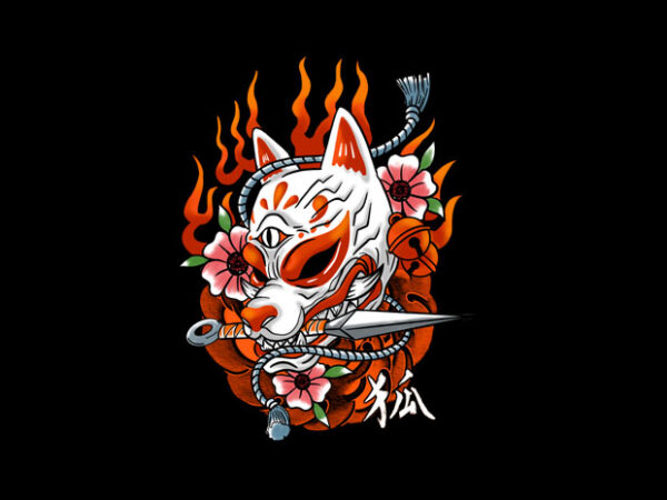 Kitsune t shirt vector art