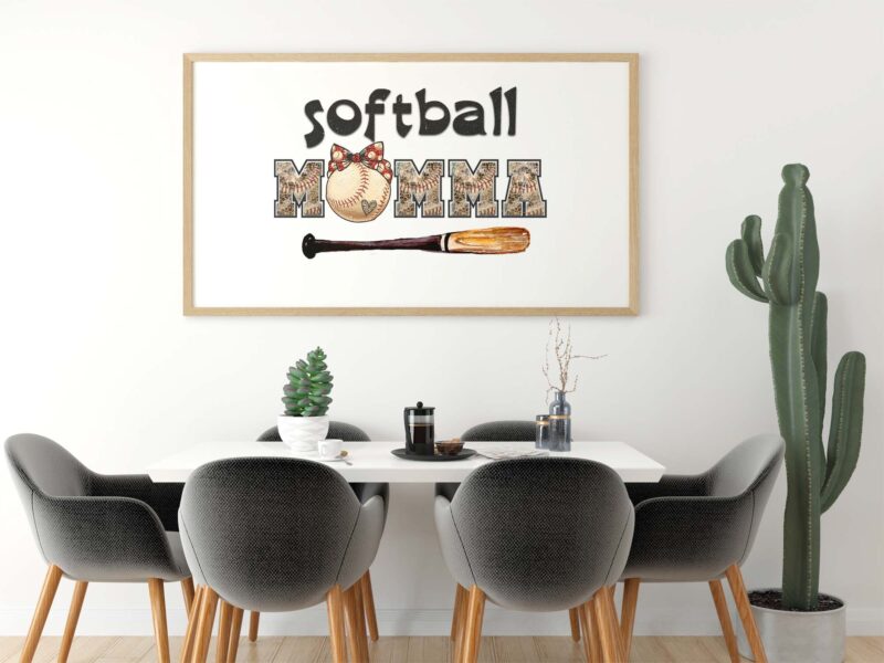 Softball Momma Sport Tshirt Design