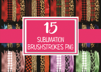 15 Designs Sublimate Brushstroke PNG Bundle, Sublimation designs downloads, Brushstrokes sublimation designs bundle, Instant Download 966550229