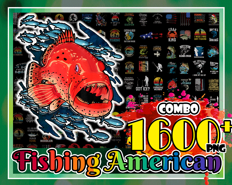 Combo 1600+ Fishing American Png Bundle, Fish American Flag Png, Fathers Day, Tshirt USA Bass png, Fishing Sublimation, Instant Download CB1001468510