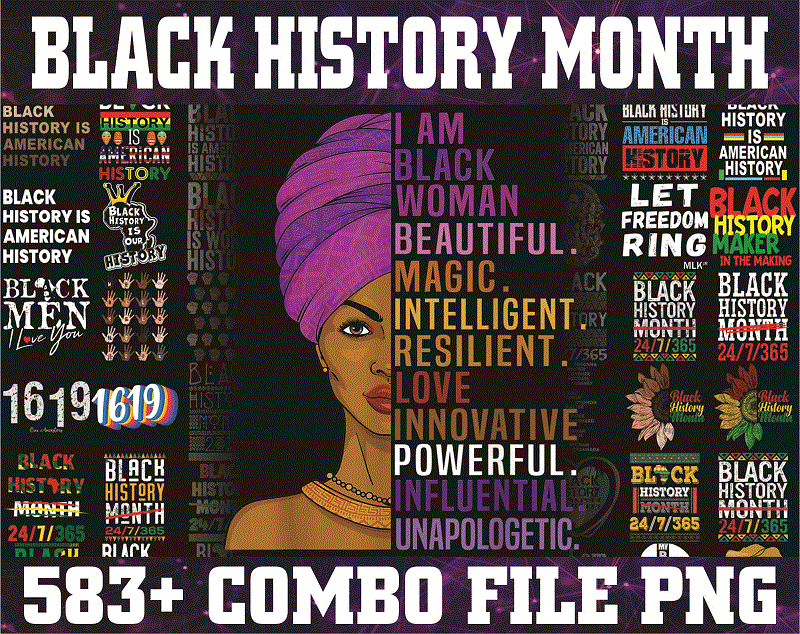 Combo 550+ PNG Bundle, Black History Month png, Black Pride png, African American png, Afro Women png, Sublimation Black History, Digital Download CB1007303136