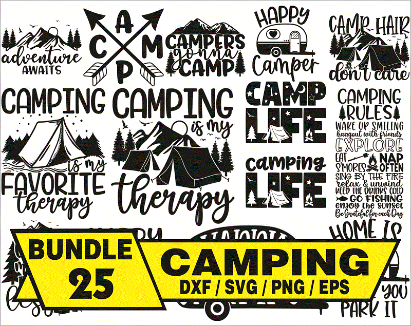 Camping Bundle SVG / Camp Life SVG / Camping Svg / Camping Shirt / Commercial Use / Adventure SVG / Summer / Cut File / Cricut / Clip Art 613446559