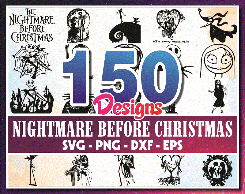 150 Nightmare Before Christmas svg Bundle, Halloween SVG, Jack Skellington SVG, Jack And Sally SVG, Nightmare Christmas svg, png, dxf, eps 870236055