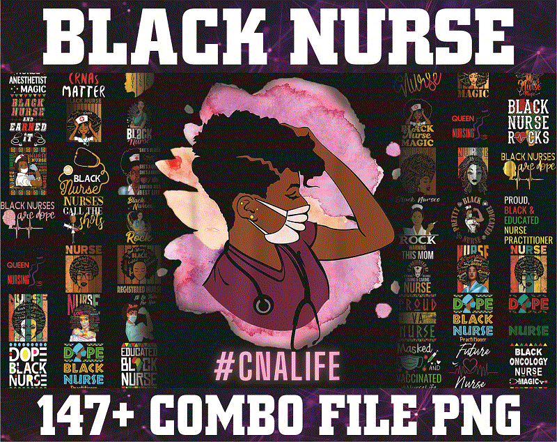 160 Black Nurse png Bundle, Black Nurse PNG,Dope Black Nurse,Black Nurse Magic,Black Live Matters,Black Pride Gift,Melanin Nurse 1009585613