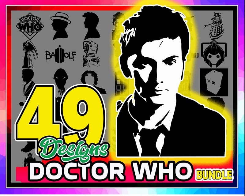 49 Designs Dr Who digital files for cricut, Dr Who clipart, Dr Who svg, dxf, png, Dr Who silhouette bundle, Dr Who movie, Digital Download 984290674