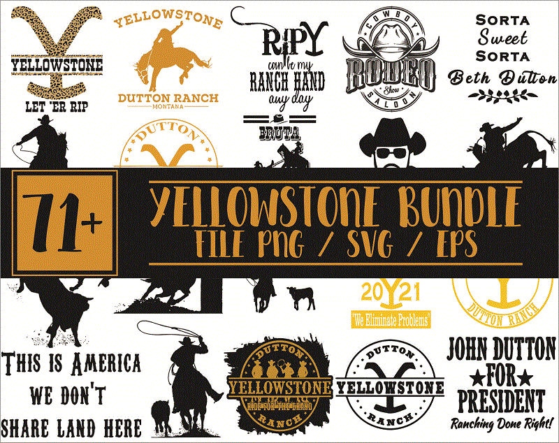 Bunde 75+ Yellowstone svg, Yellowstone SVG, PNG, DXF, Yellowstone svg cut fies, Yellowstone Cipart, MusicArtStore Digital Download 1019134239