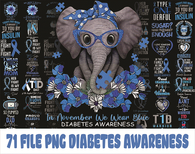 Bundle 72 Diabetes Awareness png, Peace Love Cure png, Faith Sunflower png, Blue Elephant Sunflower Ribbon, Instant Download 907891208