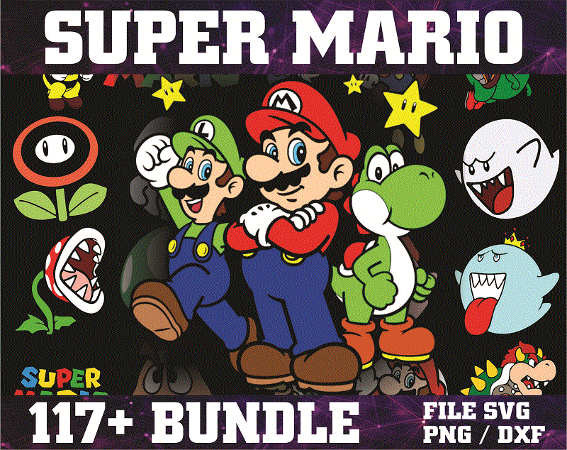 120+ Super Mario SVG PNG DXF Bundle, Super Mario Svg, Super Mario Alphabet, Peach Princess, Koopa Troopa, Goomba Svg, Super Mario World Svg 926322408